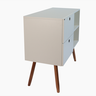 03 aparador 02 gavetas 1 nicho com pes palito branco real mdf arauco