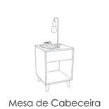 mesa de cabeceira comprimida